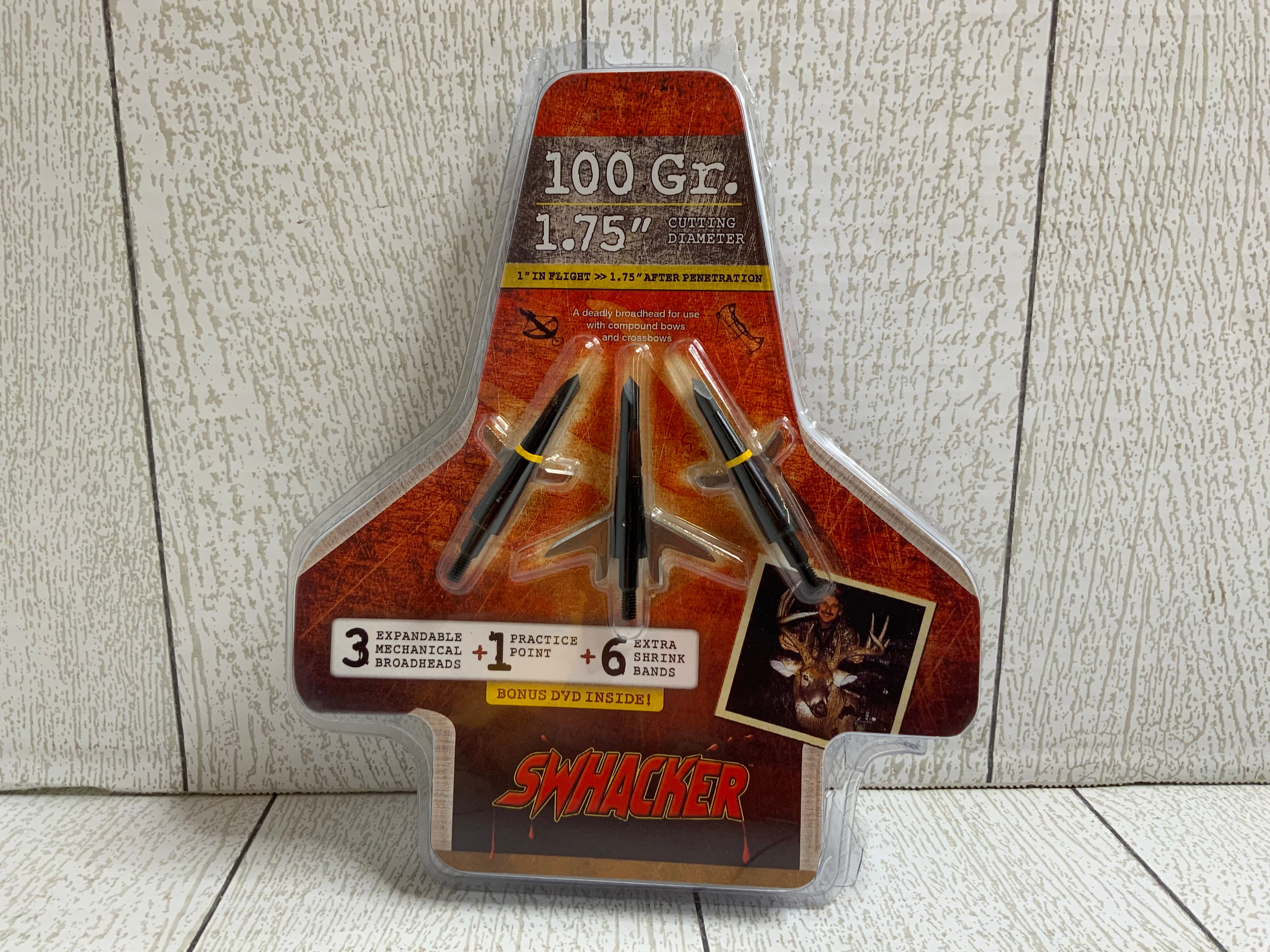Swhacker 100 Grain 1.75-Inch Cut Broadhead (Set of 3), Large, (8017076781294)